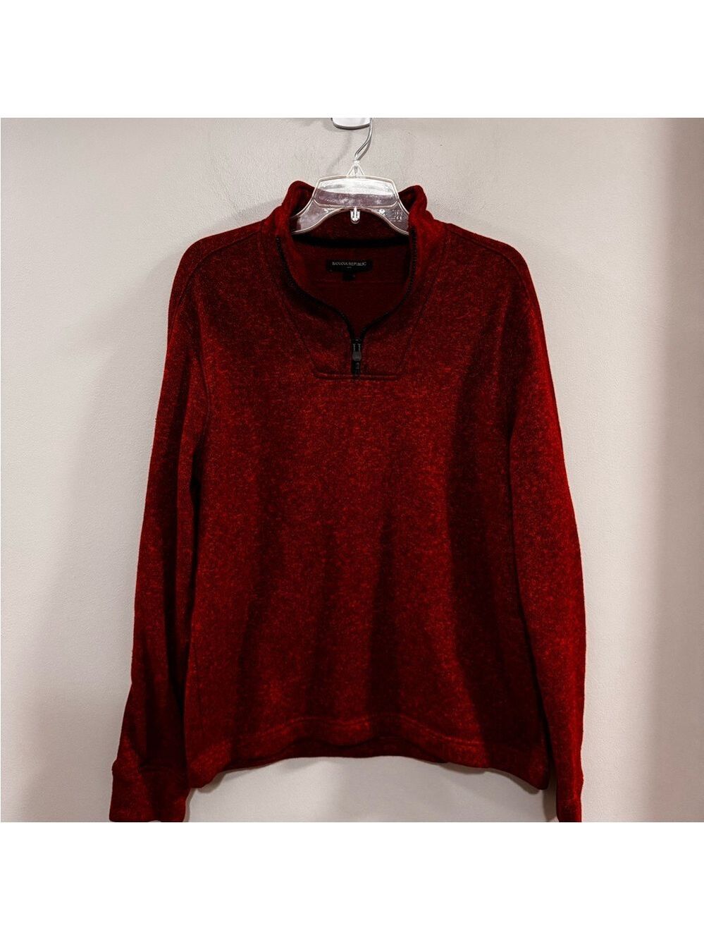 Men's Banana Republic Rust Quarter-Zip Pullover Sweater. Size L